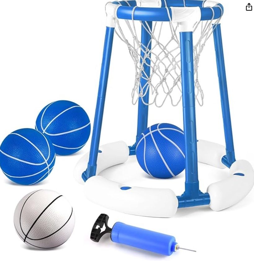 Pool Basketball Hoop for Swimming Pool, Blue