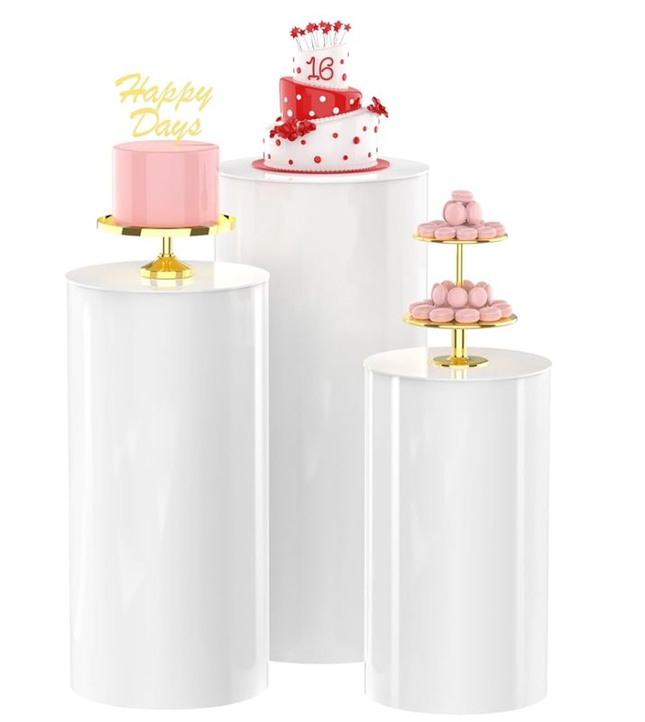 Wokceer 3Pcs Cylinder Pedestal Stands