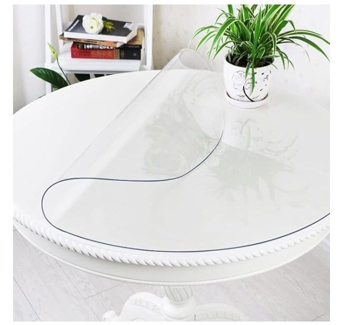 LinkGro 47 Inch Dia Round Clear Plastic Table Protector