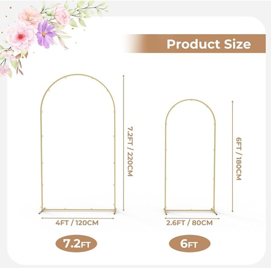 Babenest Gold Arch Backdrop Stand Set of 2