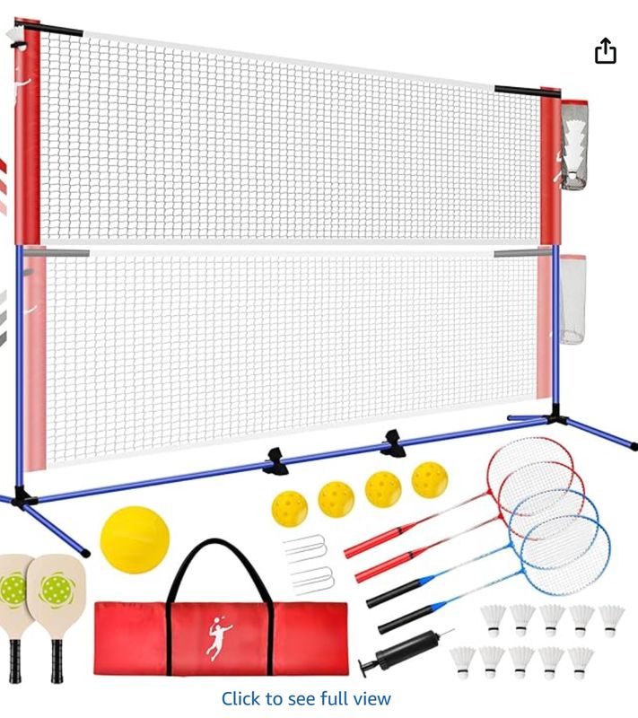KIKILIVE Portable Badminton &amp; Pickleball Net Set