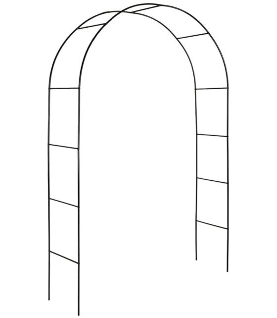 Heyfurni Garden Arch Trellis, Durable Metal Arbor, Black