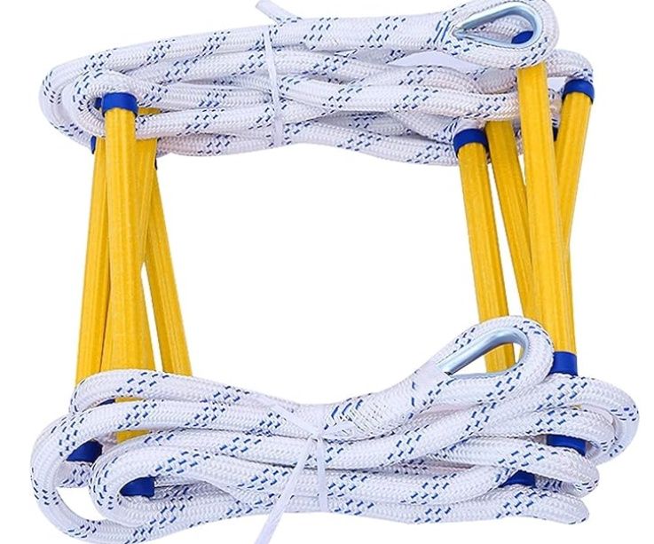 Fnulrzmt 16ft Fire Escape Rope Ladder 2 Story