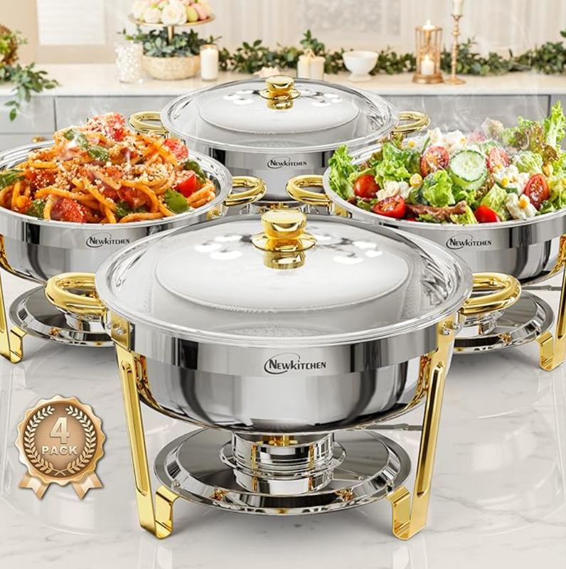 NEWKITCHEN - Chafing Dishes for Buffet 4 Pack
