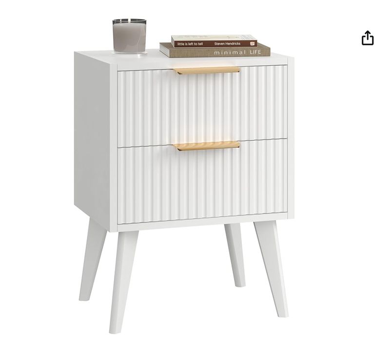 YAUKOMEL - Fluted Nightstand x2