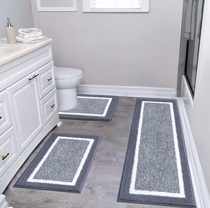 Pauwer Bathroom Rug Mat Set 3 Piece