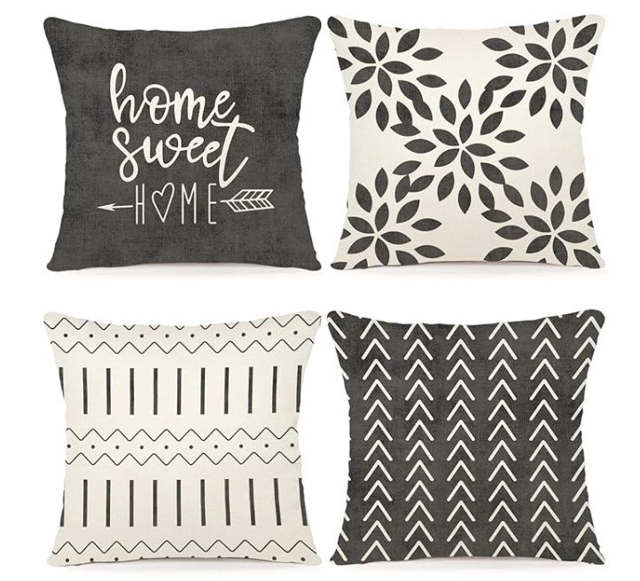 YCOLL Pillow Covers 20x20, 4pack, rustic gray