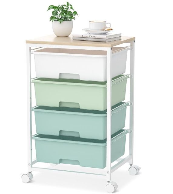SYKIARIOL Utility Cart with 4 Drawers