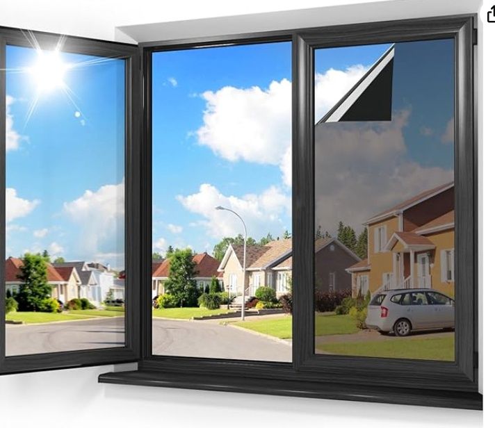 One Way Window Films for Privacy House Window Tint, Black, 60x200cm