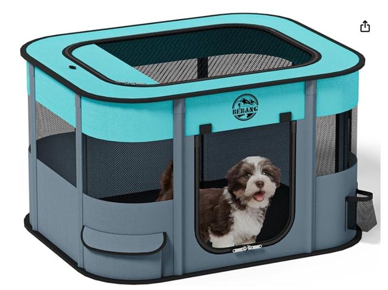 BEBANG Dog Playpen, Puppy Play Pen for Indoors Pet Playpens Outdoor 22 x 33