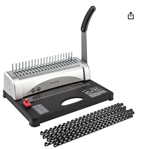 TIANSE Binding Machine, 21-Holes, 450 Sheets, Comb Binding Machines