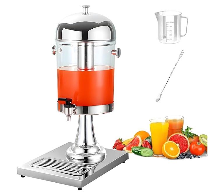 OCKYOOZ Beverage Dispenser with Stand, 2.2 Gallon/8L Stainless Steel