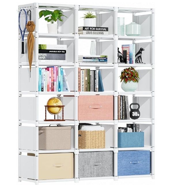 Mavivegue Book Shelf, 18 Cube Storage Organizer Mavivegue Book Shelf, 18 Cube Storage Organizer