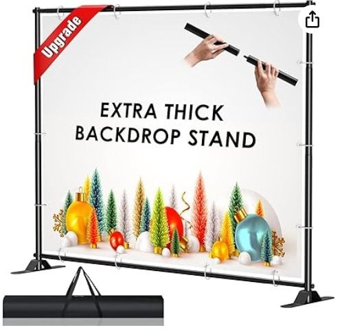 AKTOP 4x7-8x10 FT Extra Thick Backdrop Banner Stand