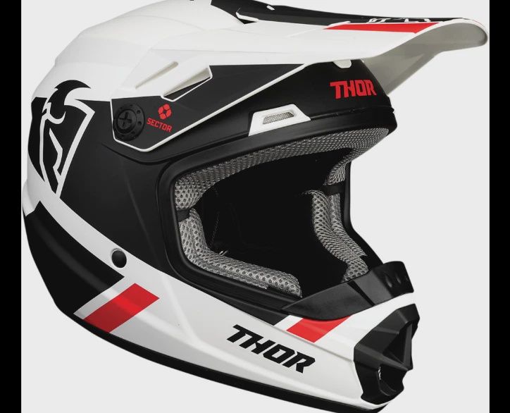 THOR YOUTH SECTOR SPLIT MIPS® MX HELMET - WHITE/BLACK - MOTOCROSS/MSRP $200 Youth Large