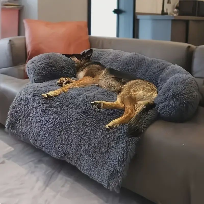32&quot; x 42&quot; Grey fluffy dog bed