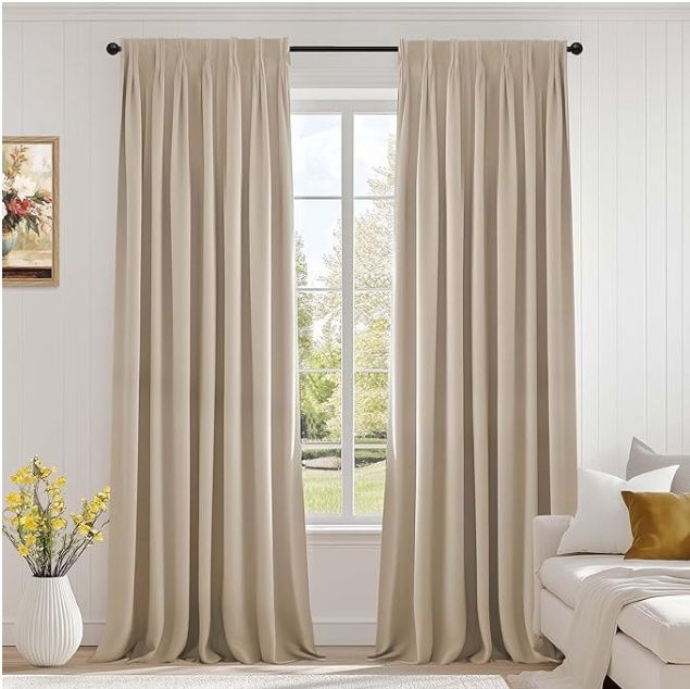 Lazzzy, Velvet Curtains, 2 Panels, 52 x 108 Inch, Cream