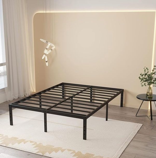 Maenizi 16 Inch Queen Bed Frame, Black