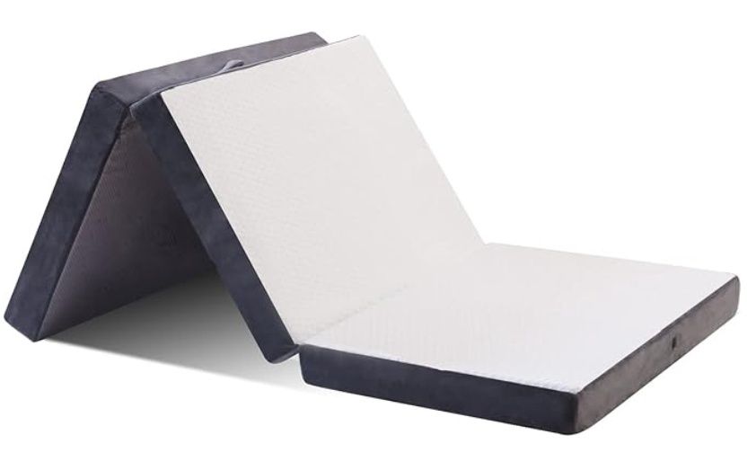 Gohome 4.0 Inch Foam Tri-Folding Twin Mattress with Super Soft Removable Bamboo Cover