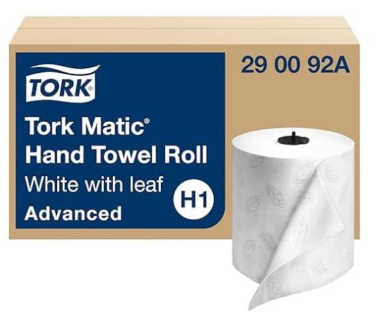 Tork 290092A Advanced Matic Paper Hand Towel Roll, 2-Ply, 7.7" Width x 525' 6 rolls