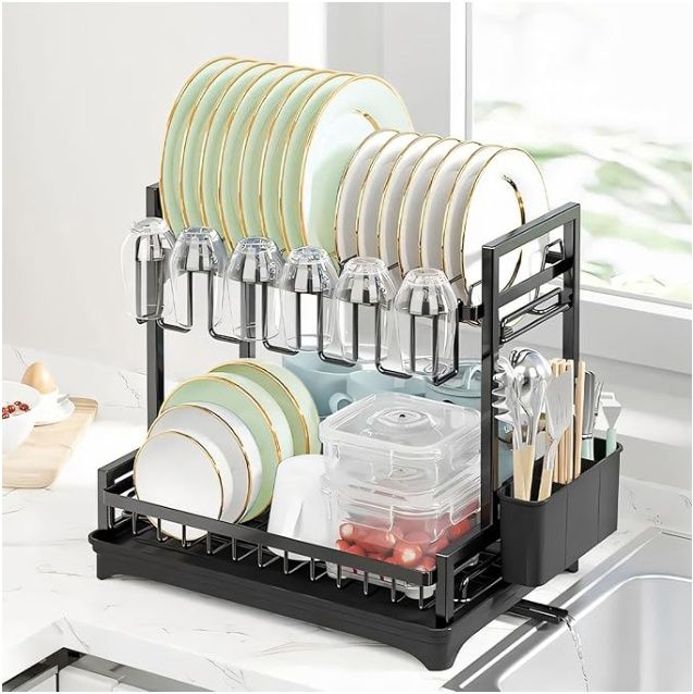 Stelive 2-Tier Dish Drying Rack for Kitchen Counter