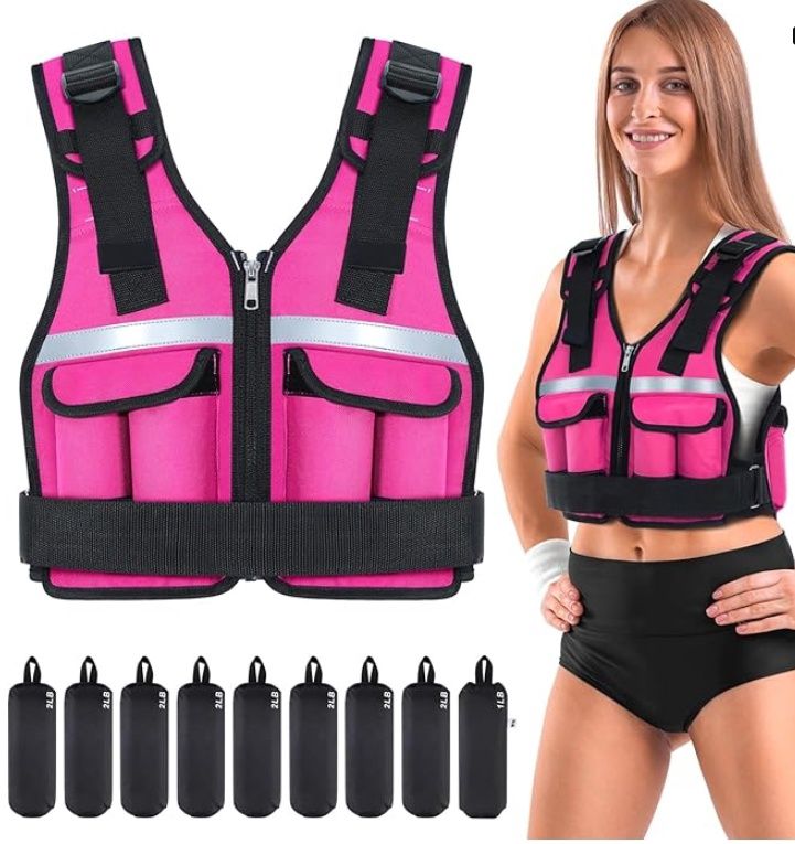 Sportneer Adjustable Weighted Vest Weights Set, 18 lbs Body Weight Vests