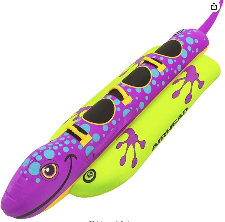 AIRHEAD Towable Animal Tube, Salamander, 1-3 Rider Towable Tube for Boating