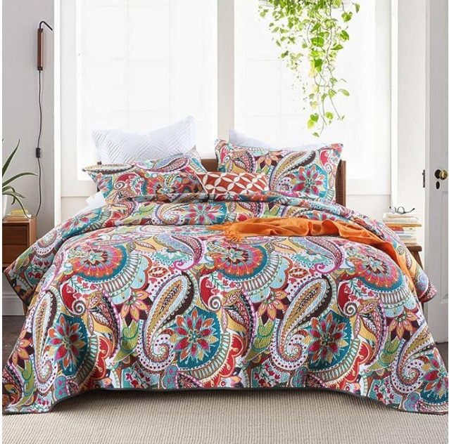 Autumn Dream Cotton Jacquard Bedspread Quilt Queen 3pc