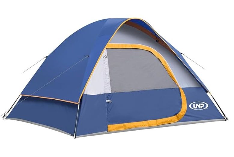 USED UNP Camping Tent 4 Person, Waterproof Windproof Tent with Rainfly Easy Set up USED UNP Camping Tent 4 Person, Waterproof Windproof Tent with Rainfly Easy Set up