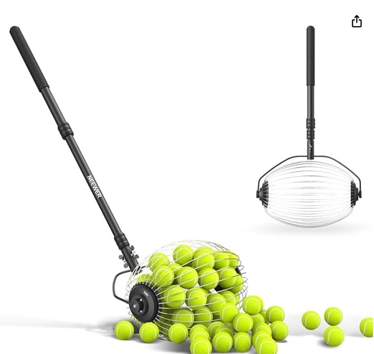 NEEWER Tennis Ball Collector, 30-58&quot;/77-148cm Telescopic Rolling Ball