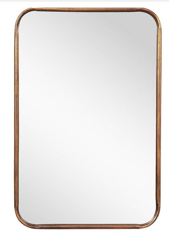 RUIDOZ 16x 24 Inch Rectangle Wall Mirror with Rounded Corner Gold Metal Frame