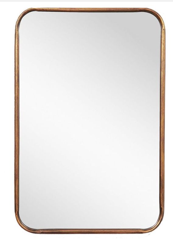 RUIDOZ 16x 24 Inch Rectangle Wall Mirror with Rounded Corner Gold Metal Frame