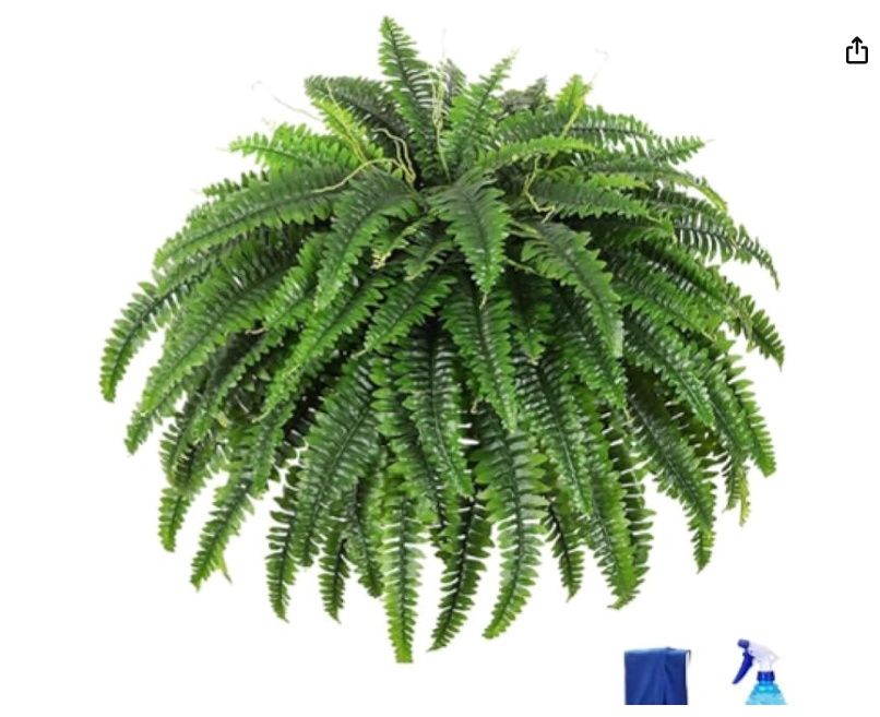 2025 New 4PCS Artificial Boston Fern - 22&quot; UV Resistant Fake Fern Plant with 88 Fronds