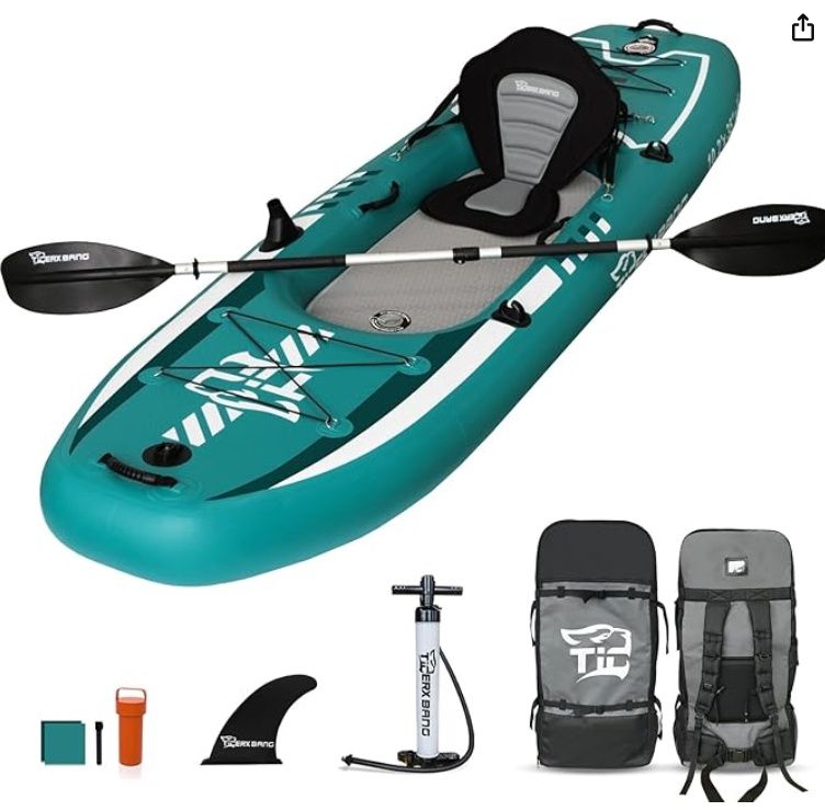 TIGERXBANG 10.2&#39;x35&#39;&#39;x8&#39;&#39; Inflatable Kayak with Detachable Seat
