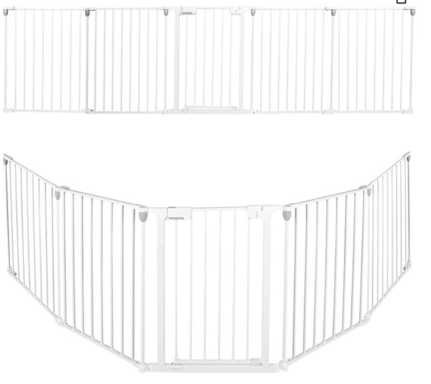 Patywaga Baby Gate Extra Wide with 5 Metal Pannels,Extra Long Dog Gate Pet Gate