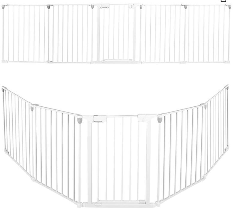 Patywaga Baby Gate Extra Wide with 5 Metal Pannels,Extra Long Dog Gate Pet Gate
