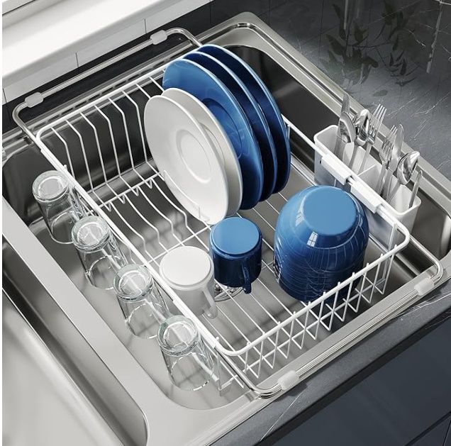 JASIWAY Dish Drying Rack in Sink, Small Dish Drainers for Inside Sink