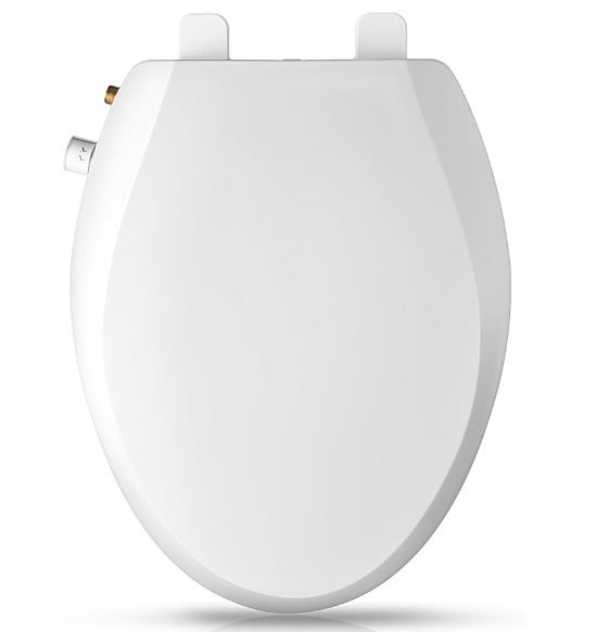 Clirass Elongated Bidet Toilet Seat with Quiet-Close, Non-Electric Bidet Mode