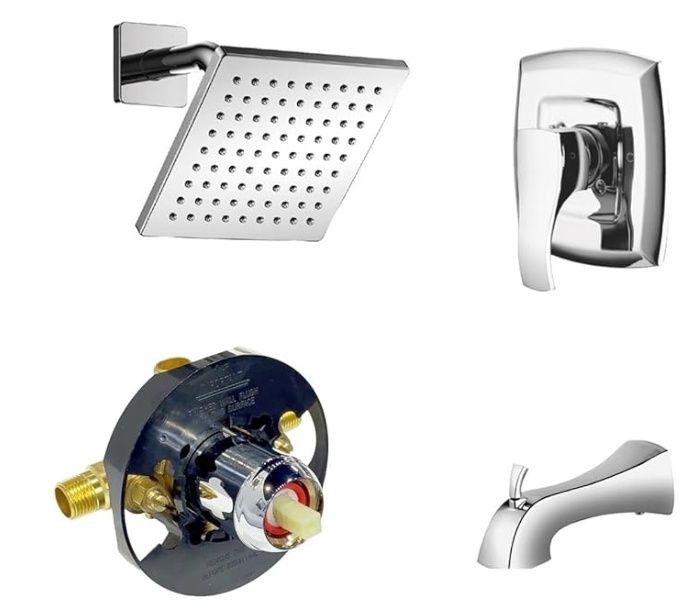 VISENTIN Shower Faucet Set with Tub Spout, Shower Faucet with Valve, Bathtub Faucet Kit