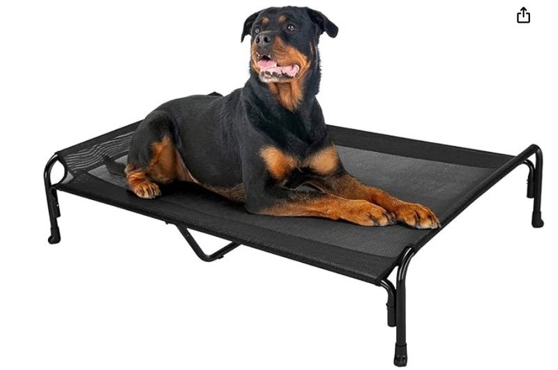 Veehoo Elevated Dog Bed, Outdoor Raised Dog Cots Bed for Large Dogs