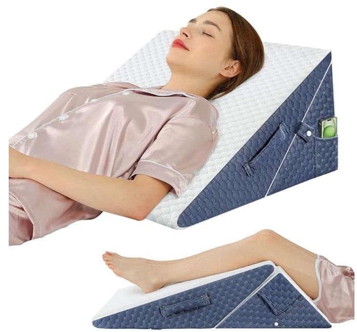 Welzona Wedge Pillow for Adults, Bed Wedge Pillow with Cooling Memory Foam Top