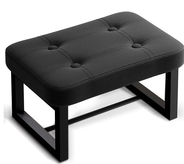iTsst Small OttomanFoot Rest Stool,Leather Step Stool For Under Desk