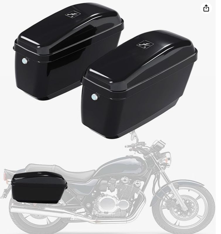 ECOTRIC 45L Motorcycle Hard Saddle Bags W/Lock Compatible