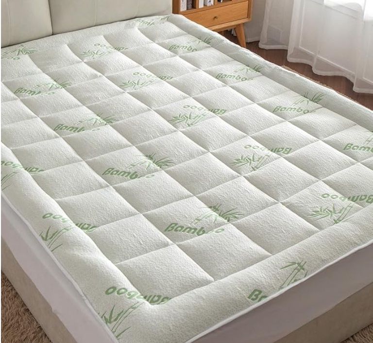 THE DUCK AND GOOSE CO Bamboo Mattress Pad Full Size, Cooling Mattress