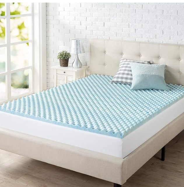 ZINUS 2 Inch Swirl Gel Cooling Memory Foam Mattress Topper Twin