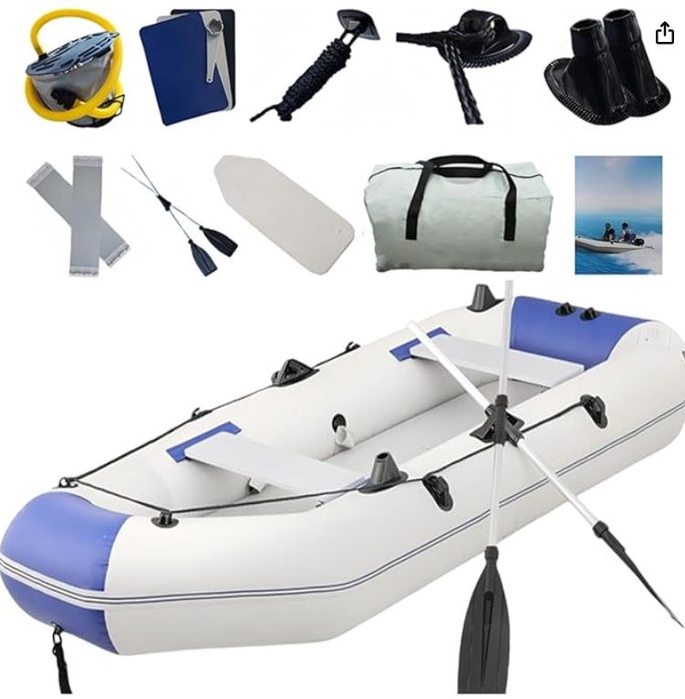 IHOMEINF Heavy Duty Inflatable Boat for Adults, Inflatable Raft for Water Sightseeing