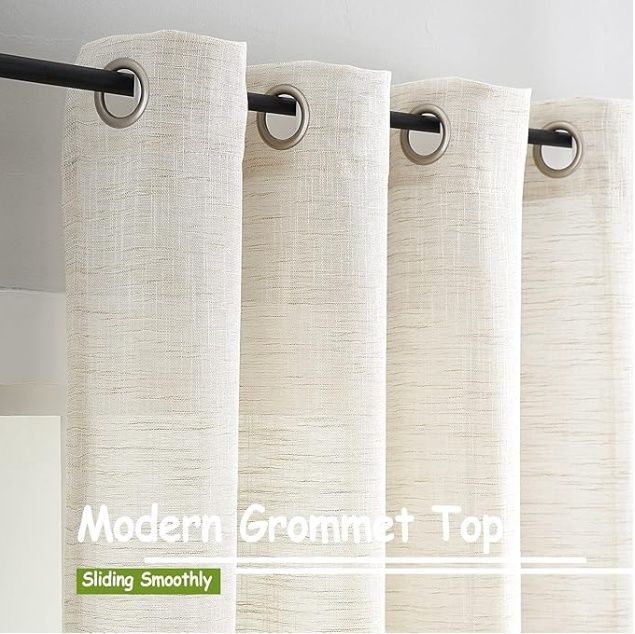 Linen Semi Sheer Curtains 52" X 84"