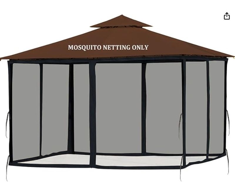 Softclub Gazebo Mosquito Netting Replacement 10' x 10' x 7'1''