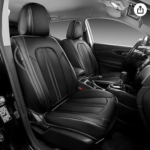 FREESOO Black Car Seat Covers front Set, Universal Automotive