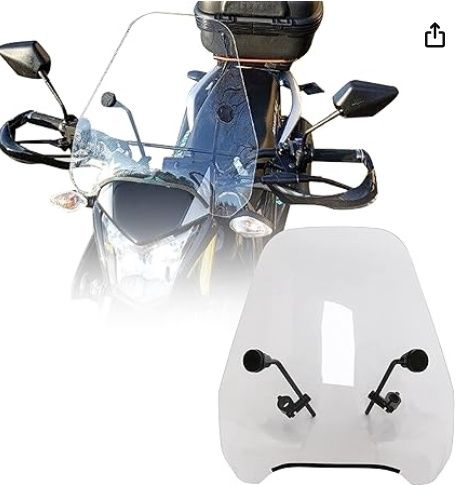 ECOTRIC Universal 16 3/4” Width x15” Height Clear Motorcycle Windshield Windscreen